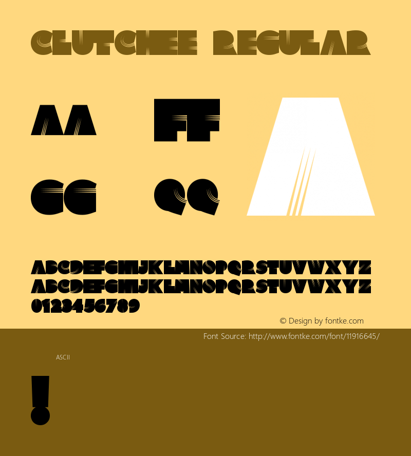 Clutchee Regular 1.000 Font Sample