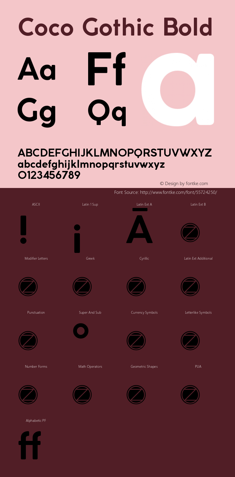 CocoGothic-Bold Version 3.001 Font Sample