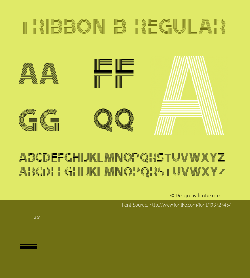 Tribbon B Regular Unknown Font Sample