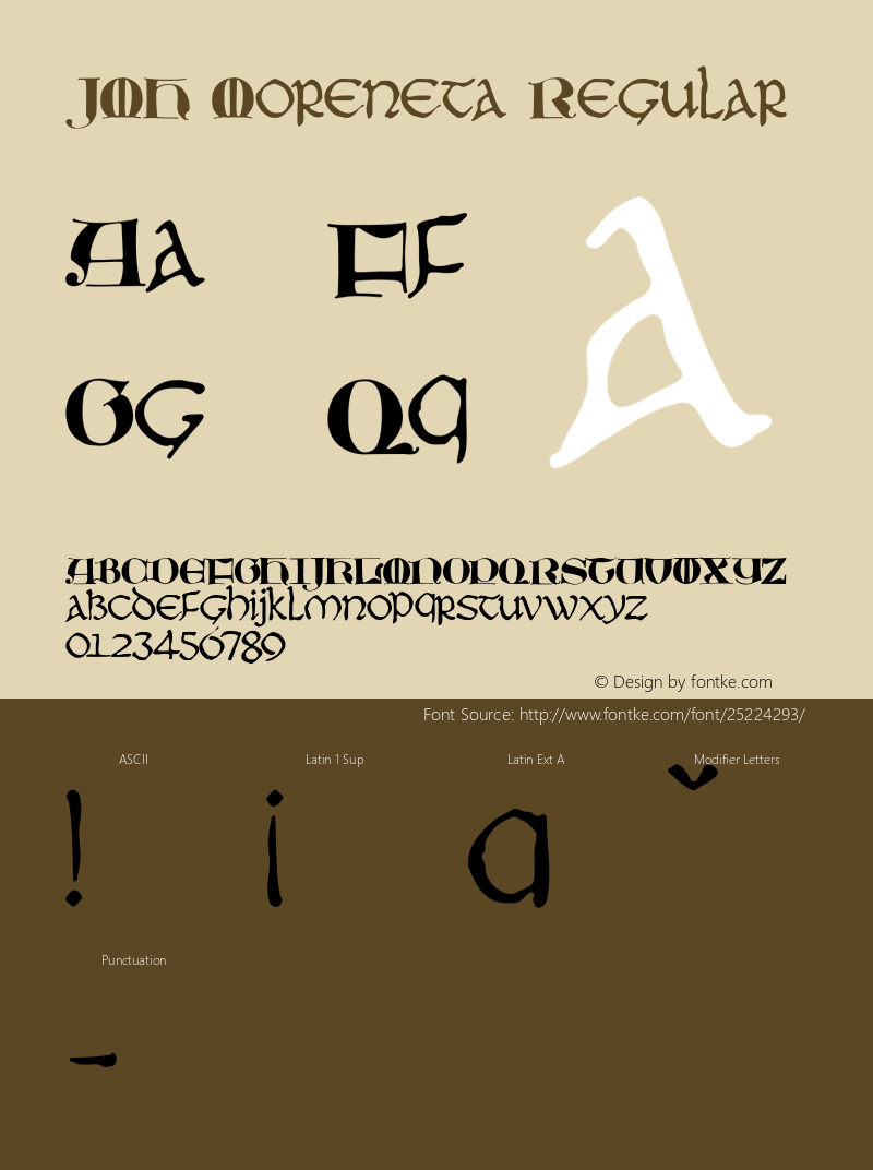 JMHMoreneta-Regular Version 1.003 Font Sample