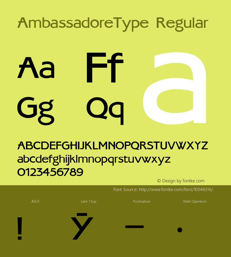 AmbassadoreType Regular Converted from t:\AMB___MN.TF1 by ALLTYPE Font Sample