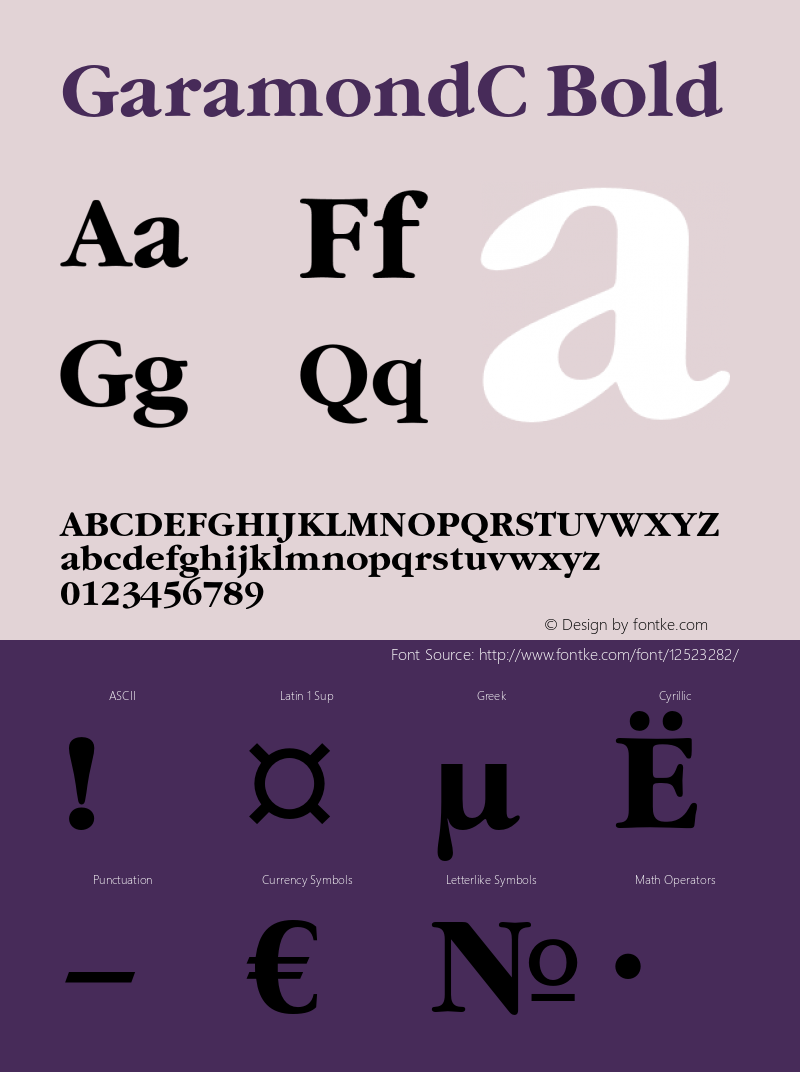 GaramondC Bold OTF 1.0;PS 001.000;Core 116;AOCW 1.0 161 Font Sample