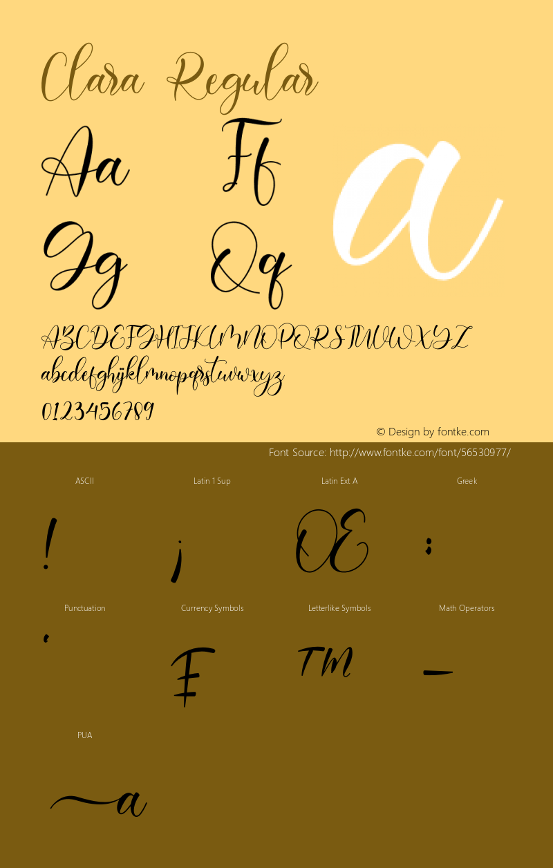 Clara Version 1.00;September 15, 2019;FontCreator 12.0.0.2545 64-bit Font Sample