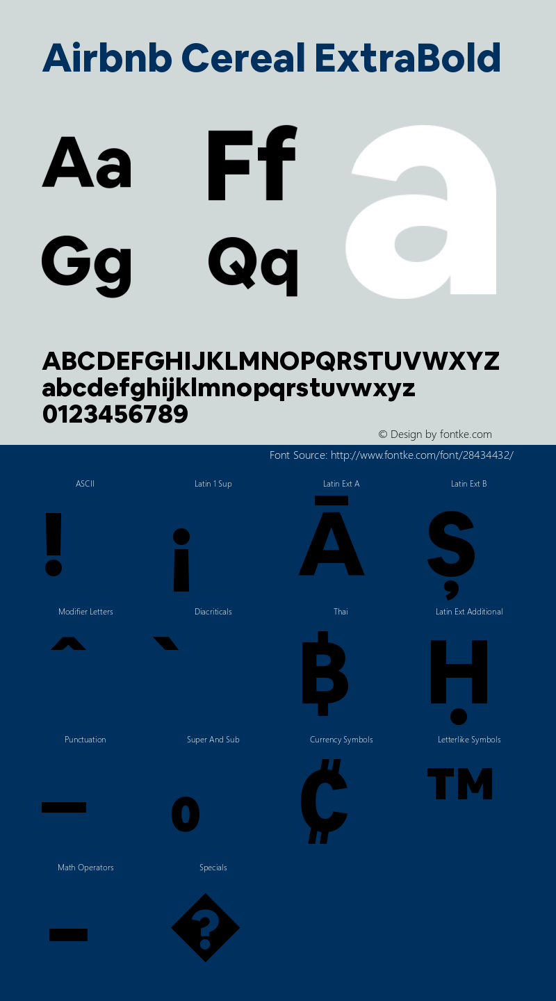 Airbnb Cereal ExtraBold Version 1.002 Font Sample