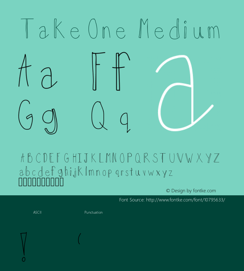 TakeOne Medium Version 001.000 Font Sample