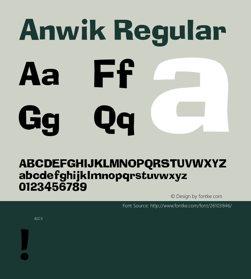 Anwik  Font Sample