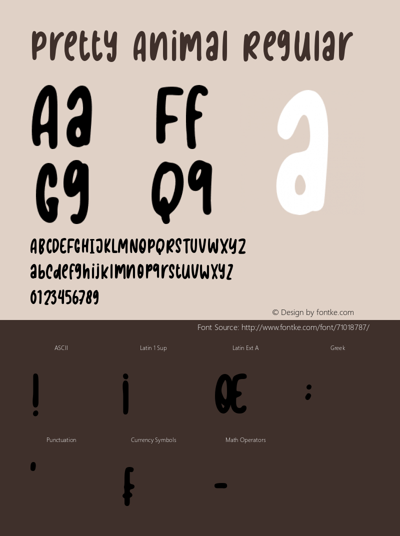 Pretty Animal Version 1.00;July 15, 2020;FontCreator 11.5.0.2430 32-bit Font Sample