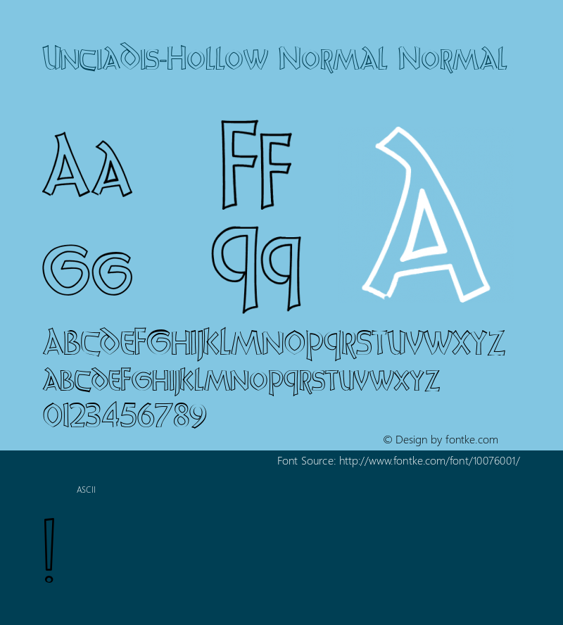 UnciaDis-Hollow Normal Normal 0.000 Font Sample