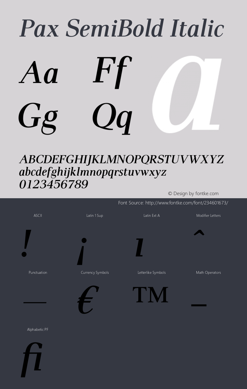 Pax SemiBold Italic Version 1.00图片样张