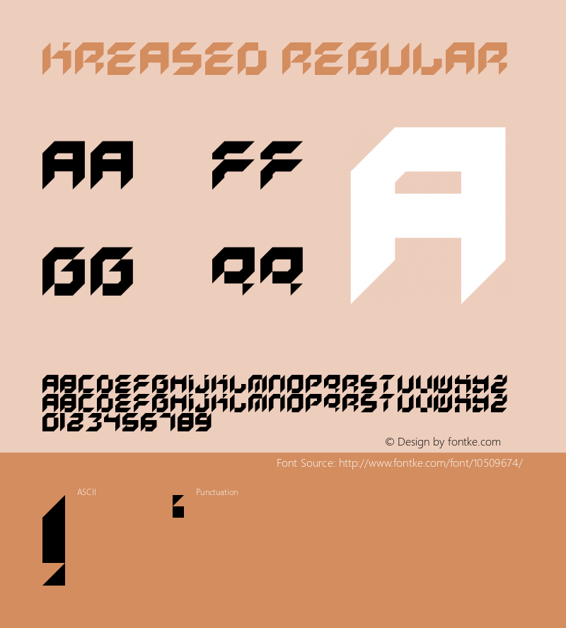 Kreased Regular Version 1.0 Font Sample