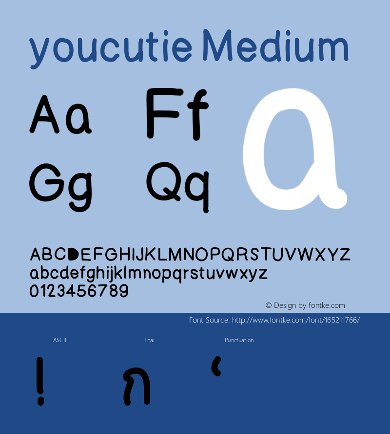 youcutie Version 001.000 Font Sample