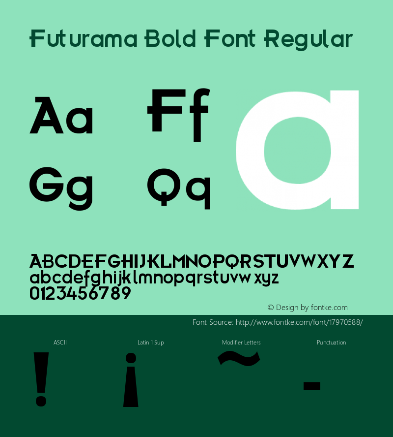 Futurama Bold Font Regular 2.0 Font Sample