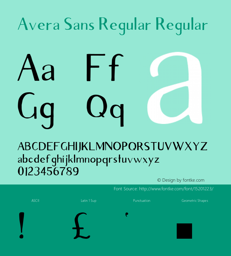 Avera Sans Regular Regular 001.001 Font Sample