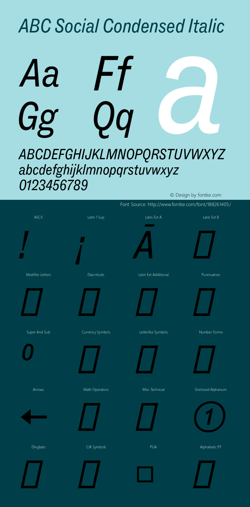 ABC Social Condensed Regular Italic Version 1.000图片样张