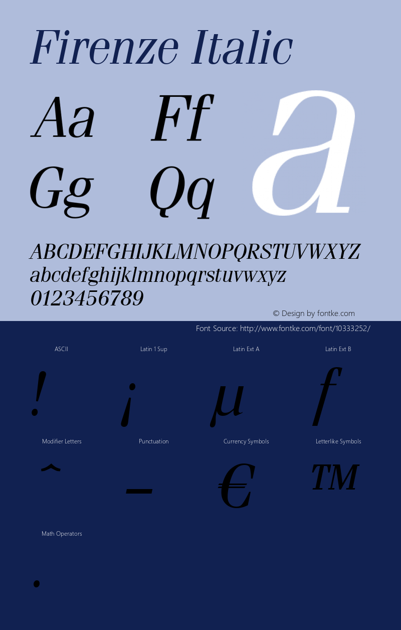 Firenze Italic 1.0 Sat May 15 15:14:13 1999 Font Sample