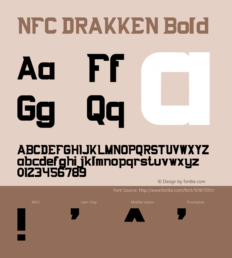 NFC DRAKKEN Bold Version 1.000 Font Sample