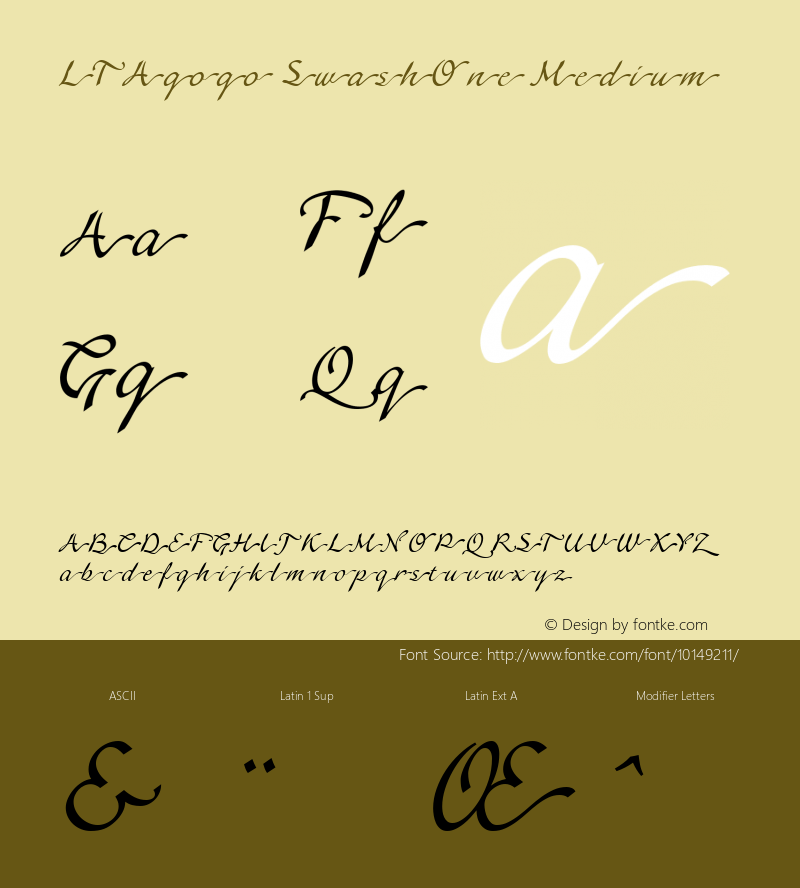 LTAgogo SwashOne Medium Version 001.000 Font Sample