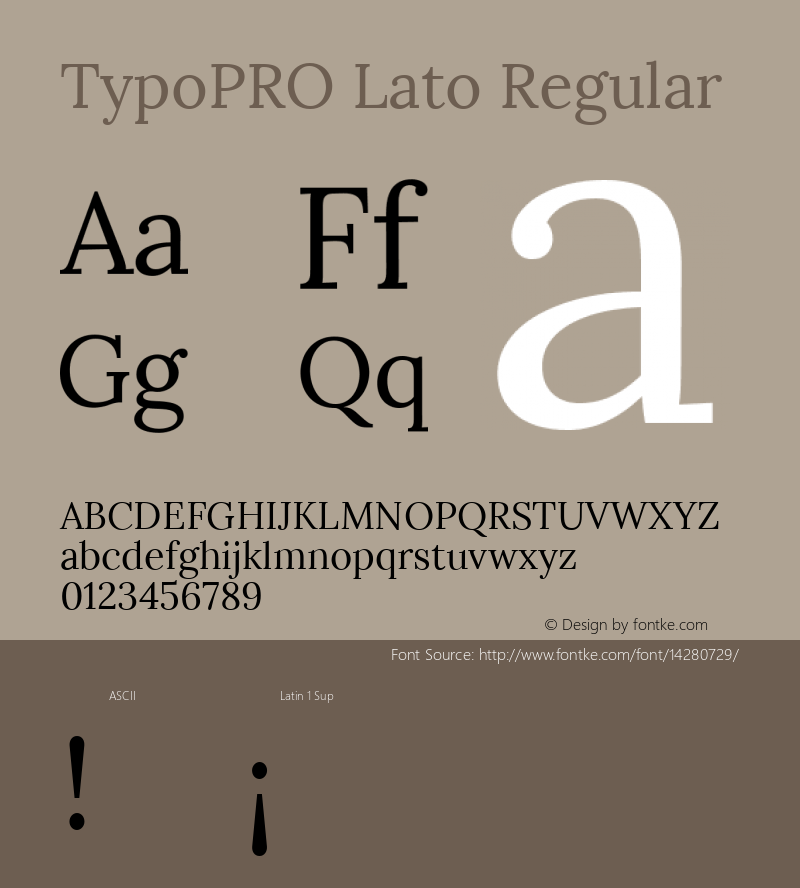 TypoPRO Lato Regular Version 1.014 Font Sample