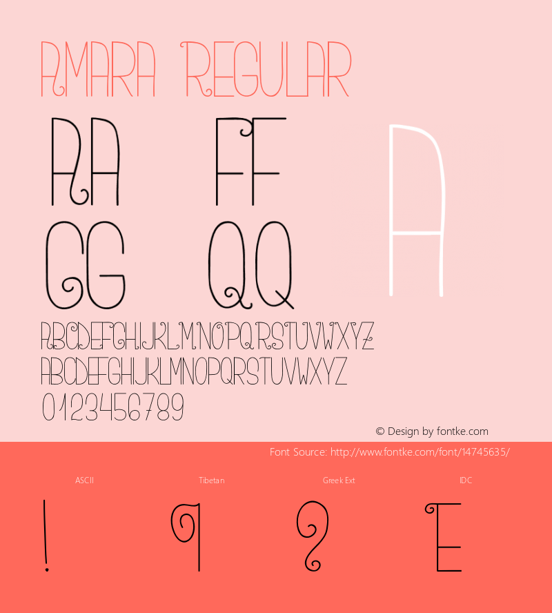 Amara Regular Version 1.00 2014 Font Sample