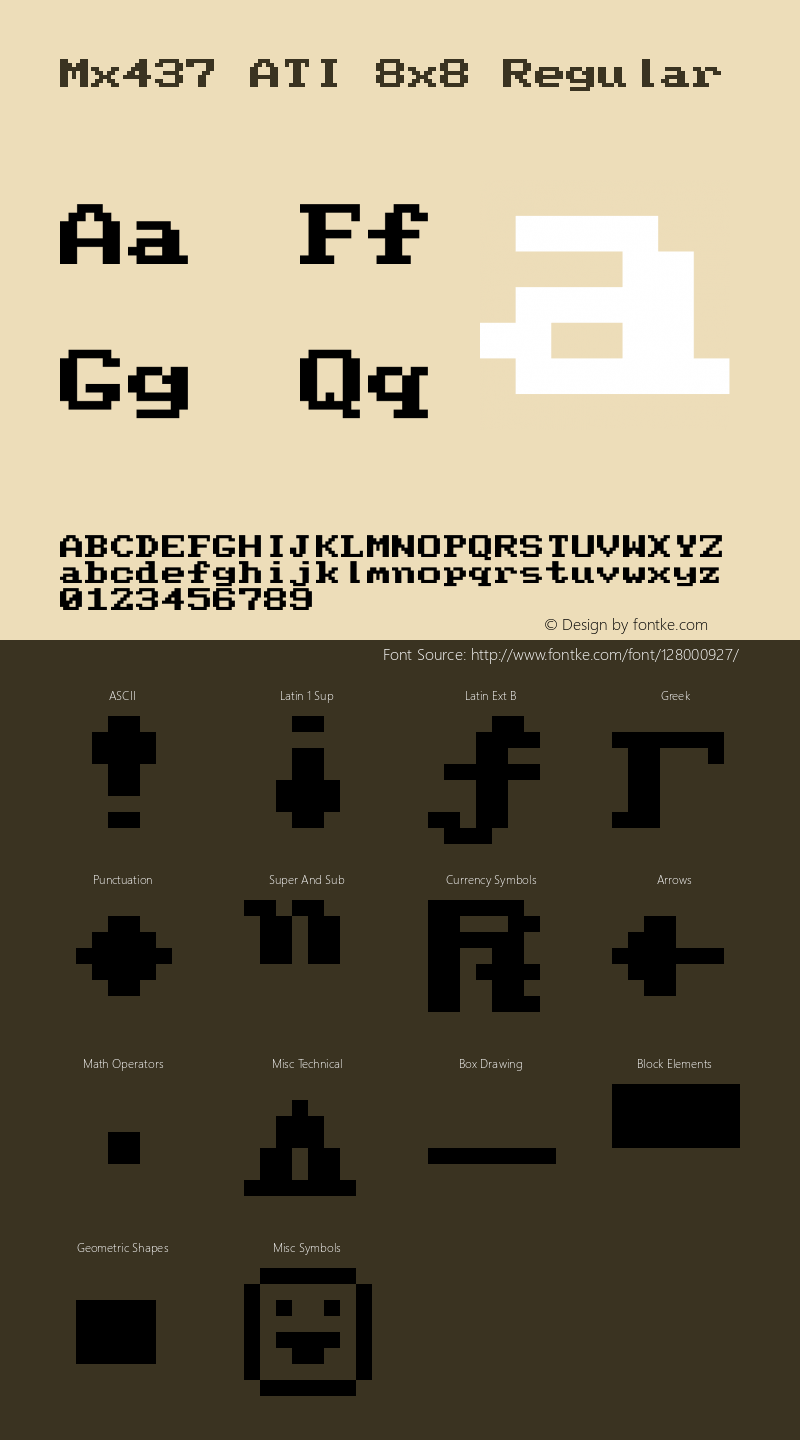 Mx437 ATI 8x8 v2.2-2020-11 Font Sample