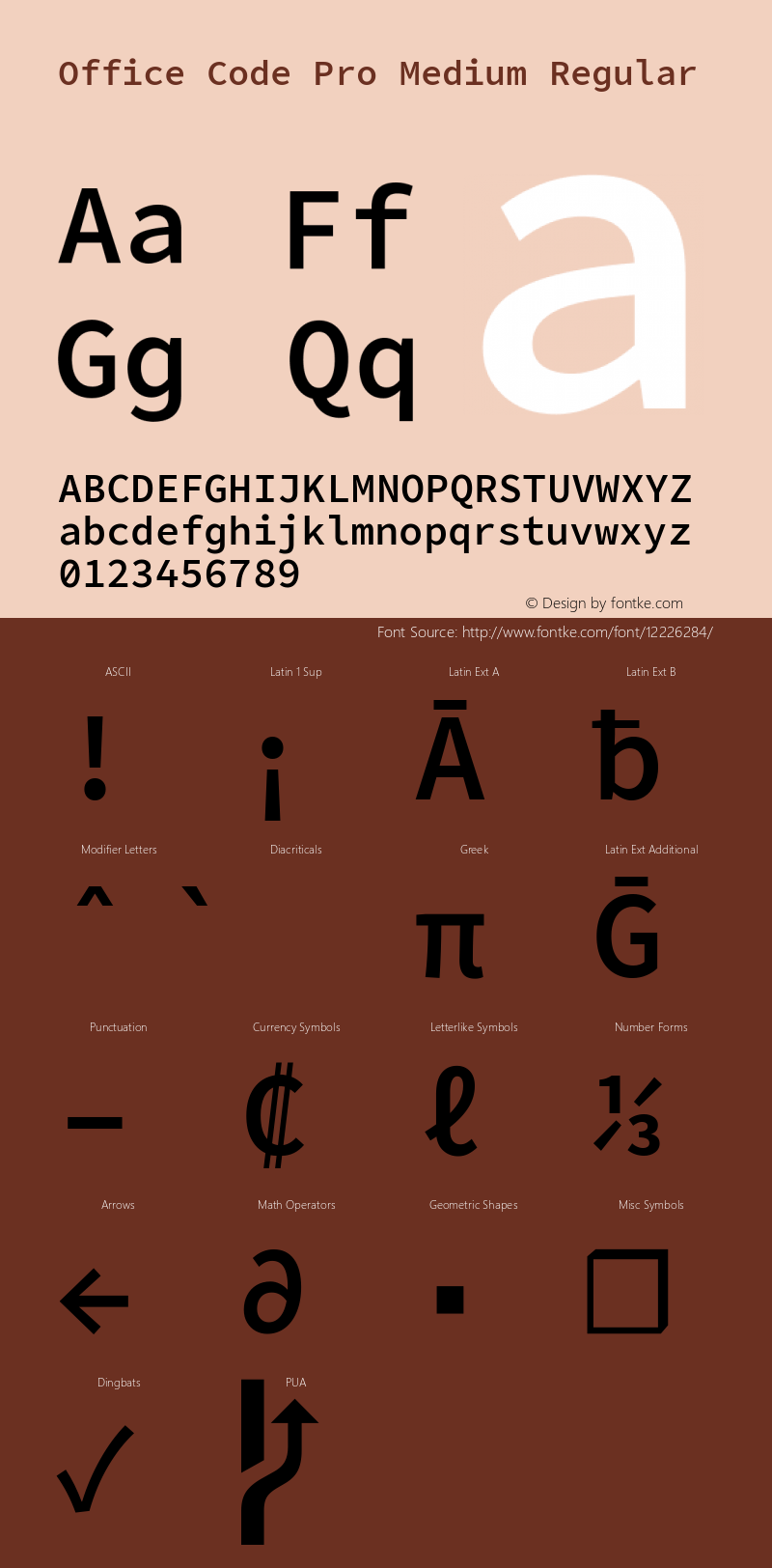 Office Code Pro Medium Regular Version 1.004 Font Sample