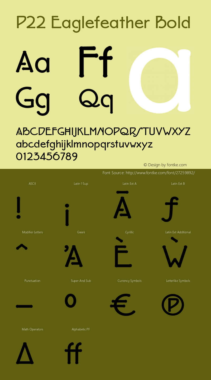 P22Eaglefeather-Bd Version 2.002 Font Sample