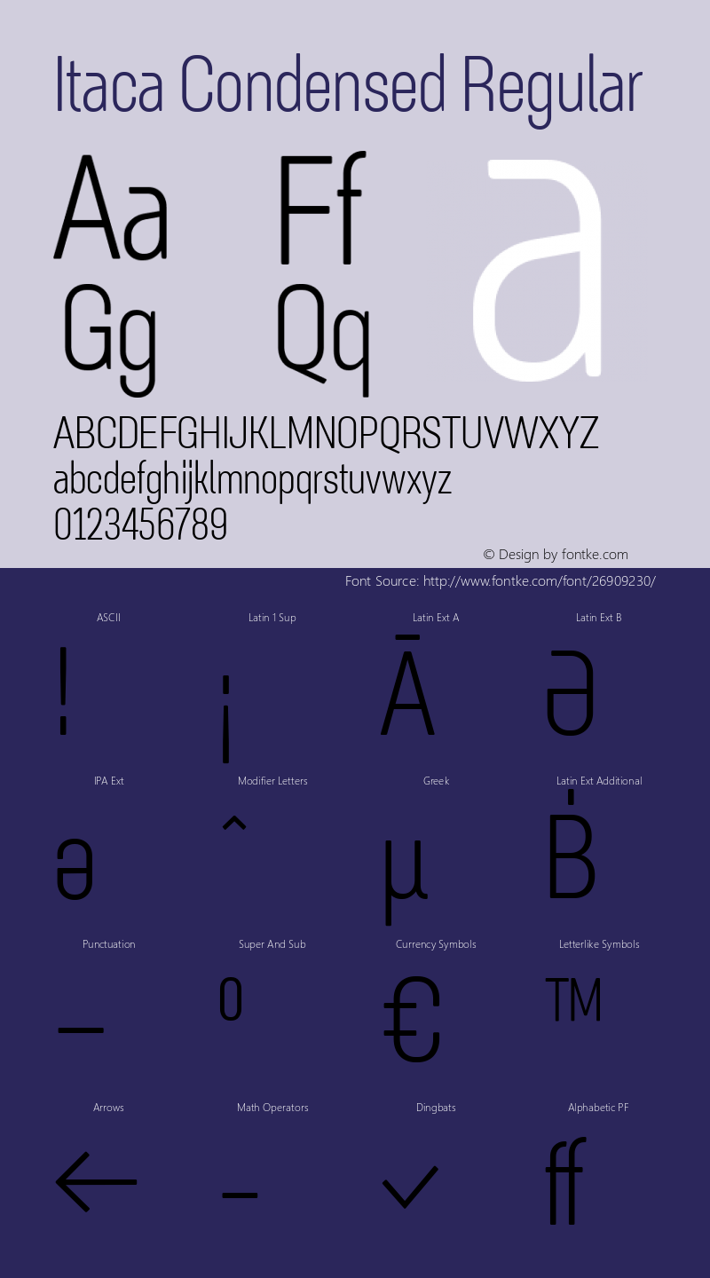 Itaca Condensed Version 1.000;PS 1.0;hotconv 1.0.86;makeotf.lib2.5.63406 Font Sample