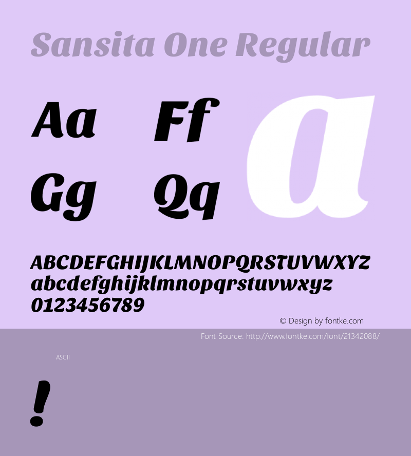 SansitaOne Version 1.0 Font Sample