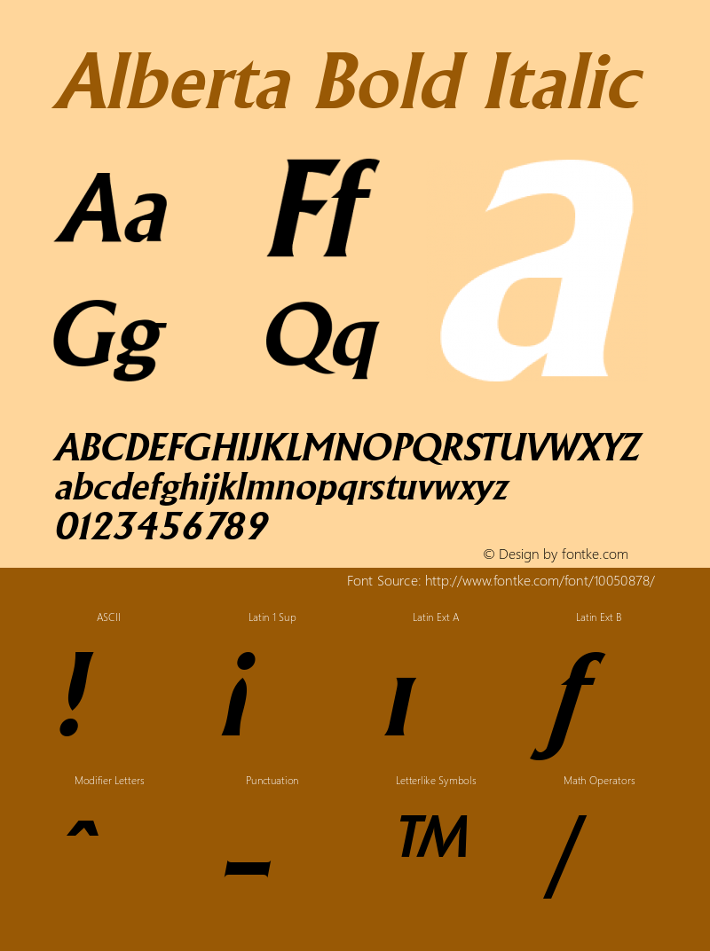 Alberta Bold Italic The WSI-Fonts Professional Collection Font Sample