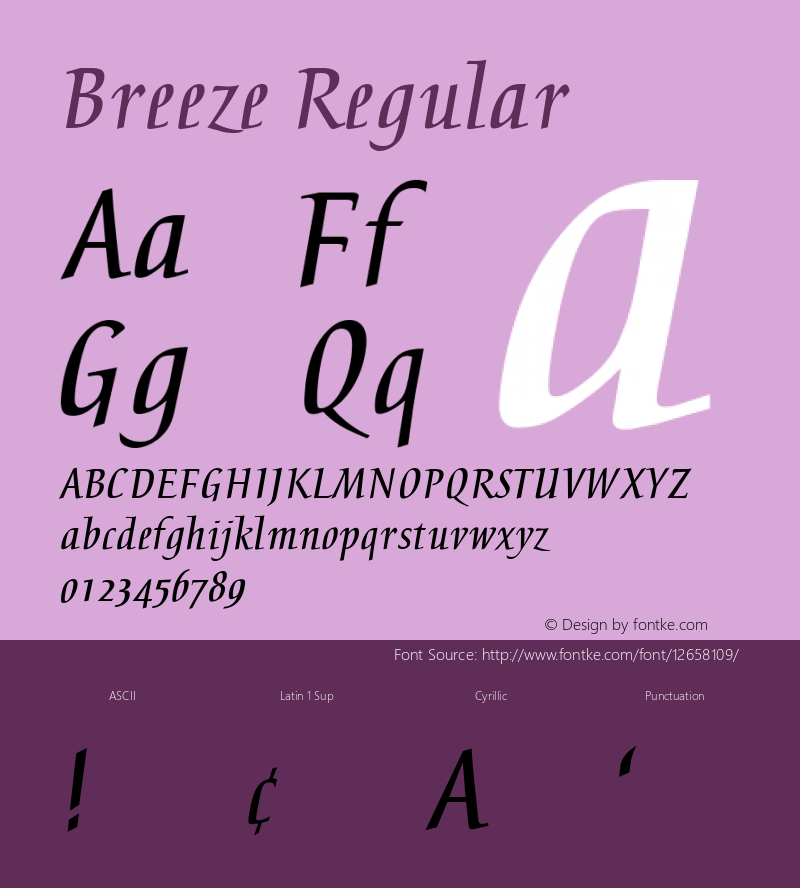 Breeze Regular 001.001 Font Sample