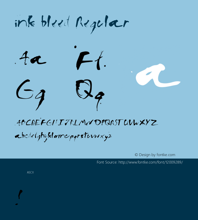 ink bleed Regular Version 1.0 Font Sample