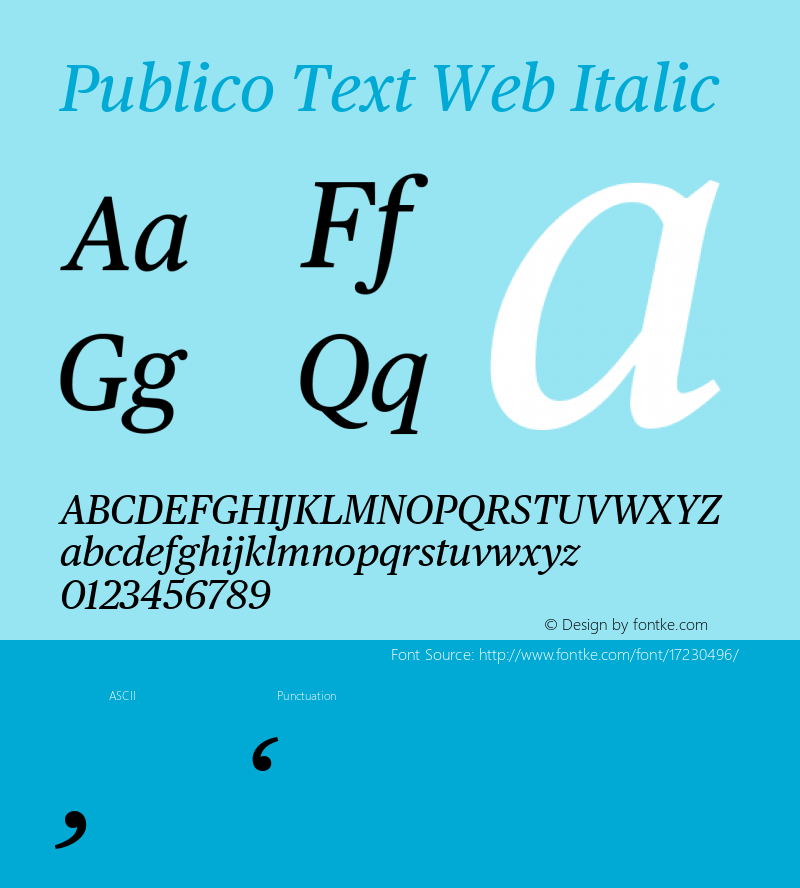 Publico Text Web Italic Version 002.000 2010 Font Sample