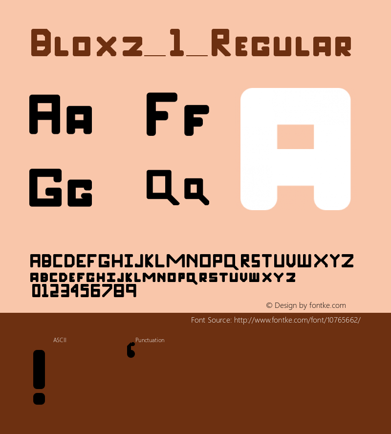 Bloxz 1 Regular Version 1.0 Font Sample