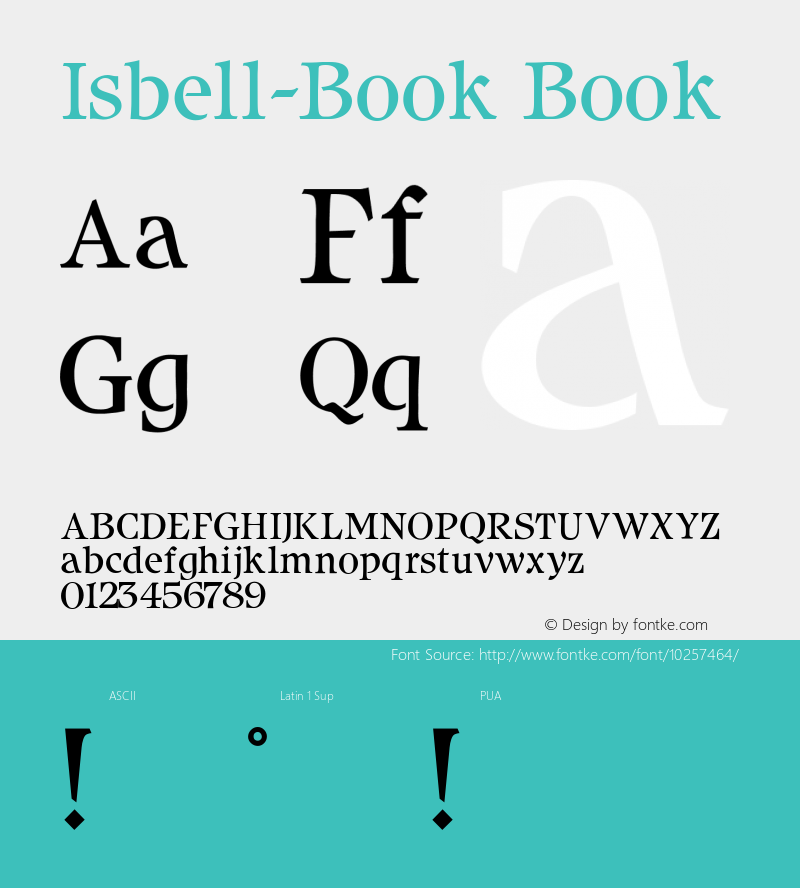 Isbell-Book Book Version 1.00 Font Sample