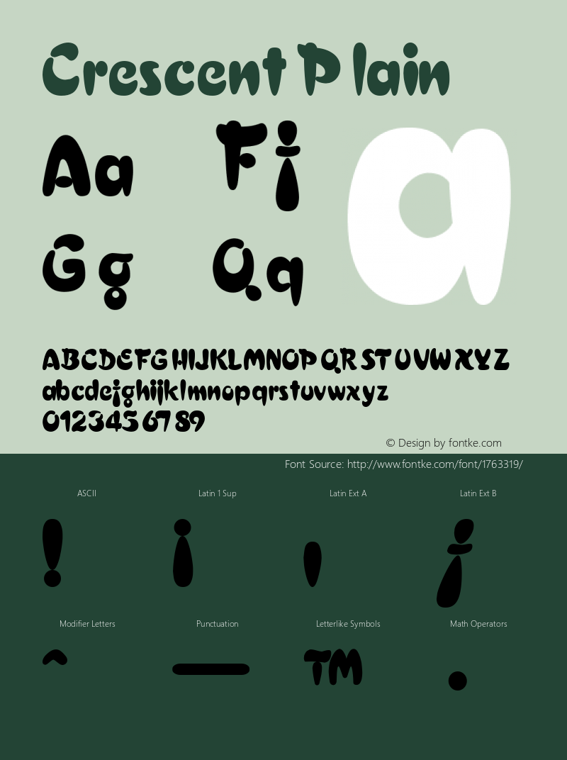 Crescent Plain 001.003 Font Sample