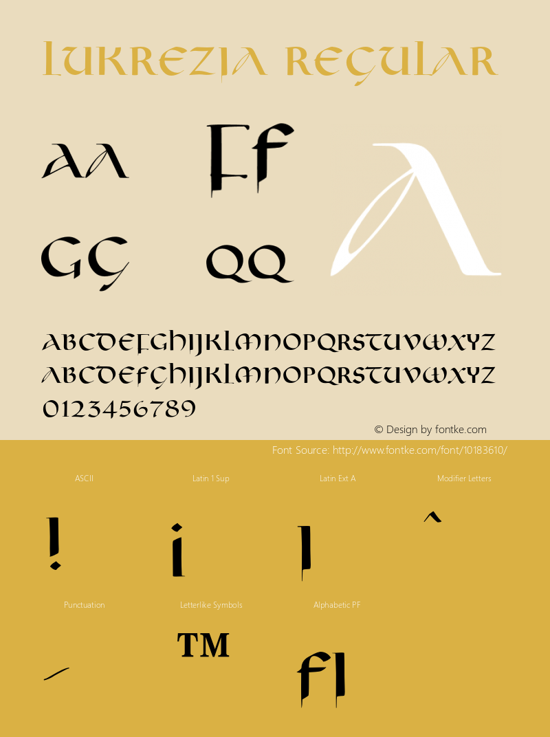 Lukrezia Regular 001.000 Font Sample