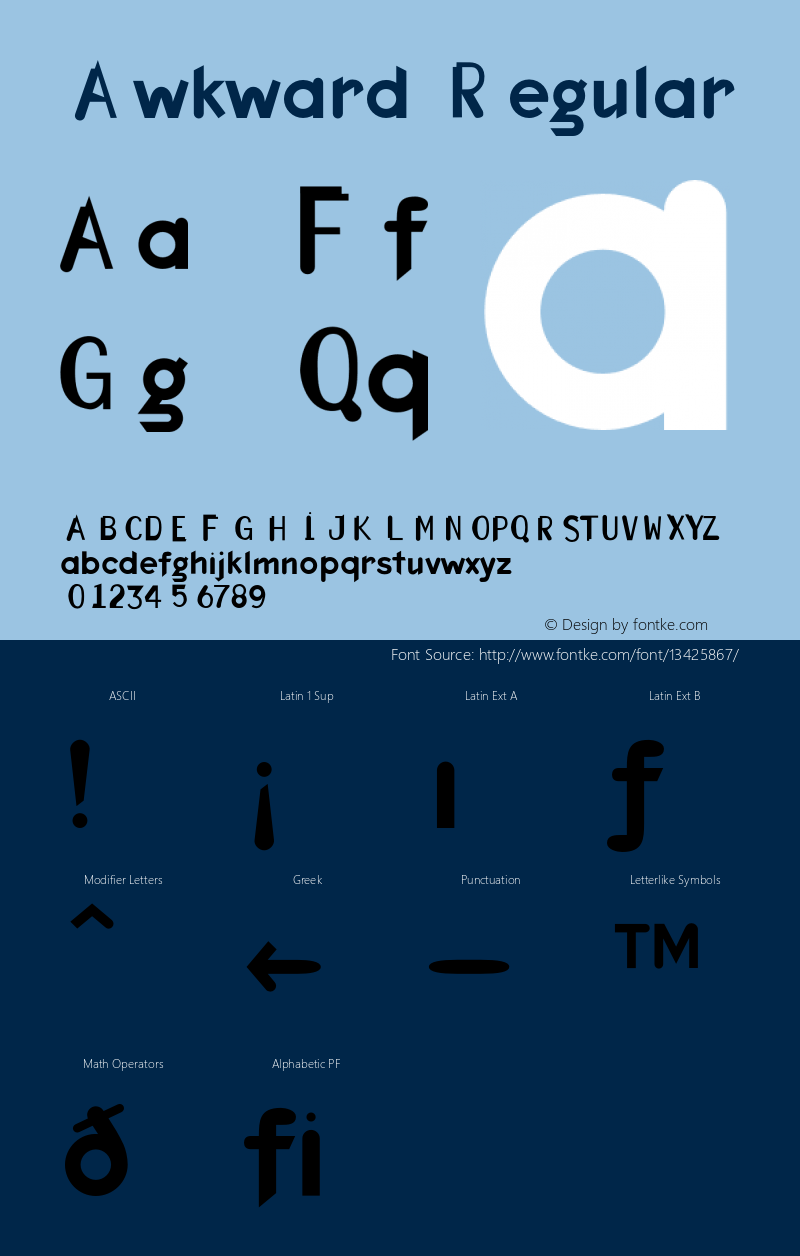 Awkward Regular 001.000 Font Sample