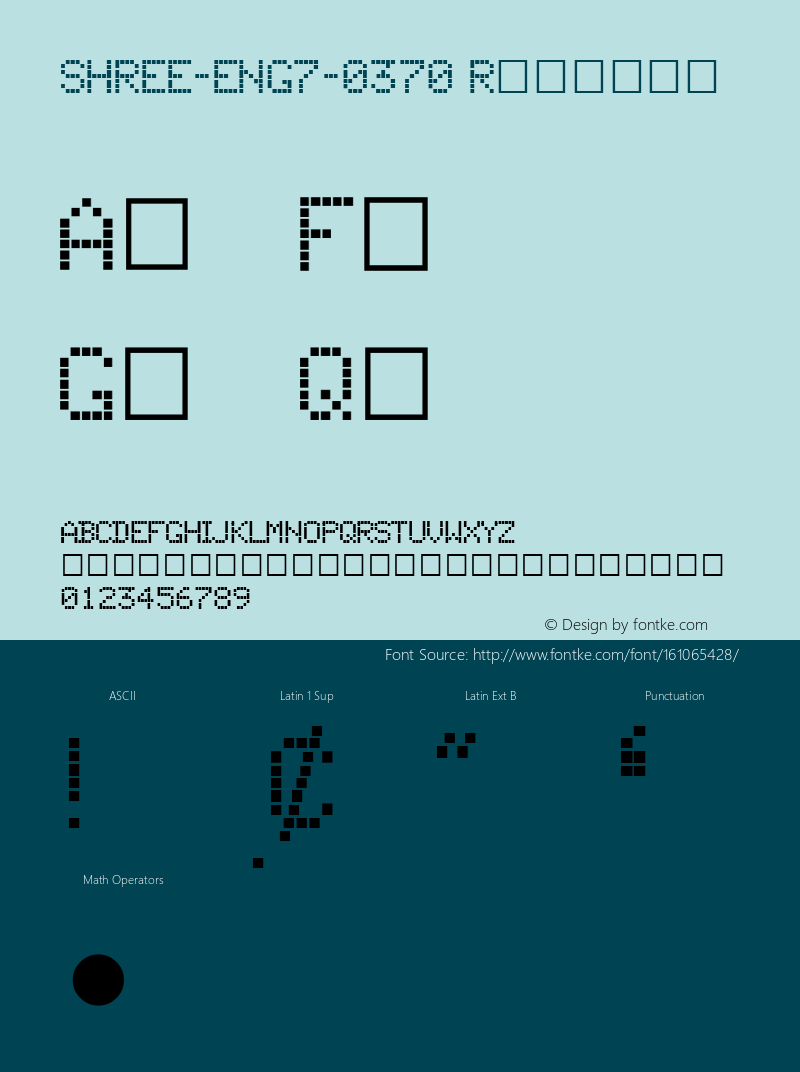 SHREE-ENG7-0370 Version 1.10 6-7-2019 Font Sample