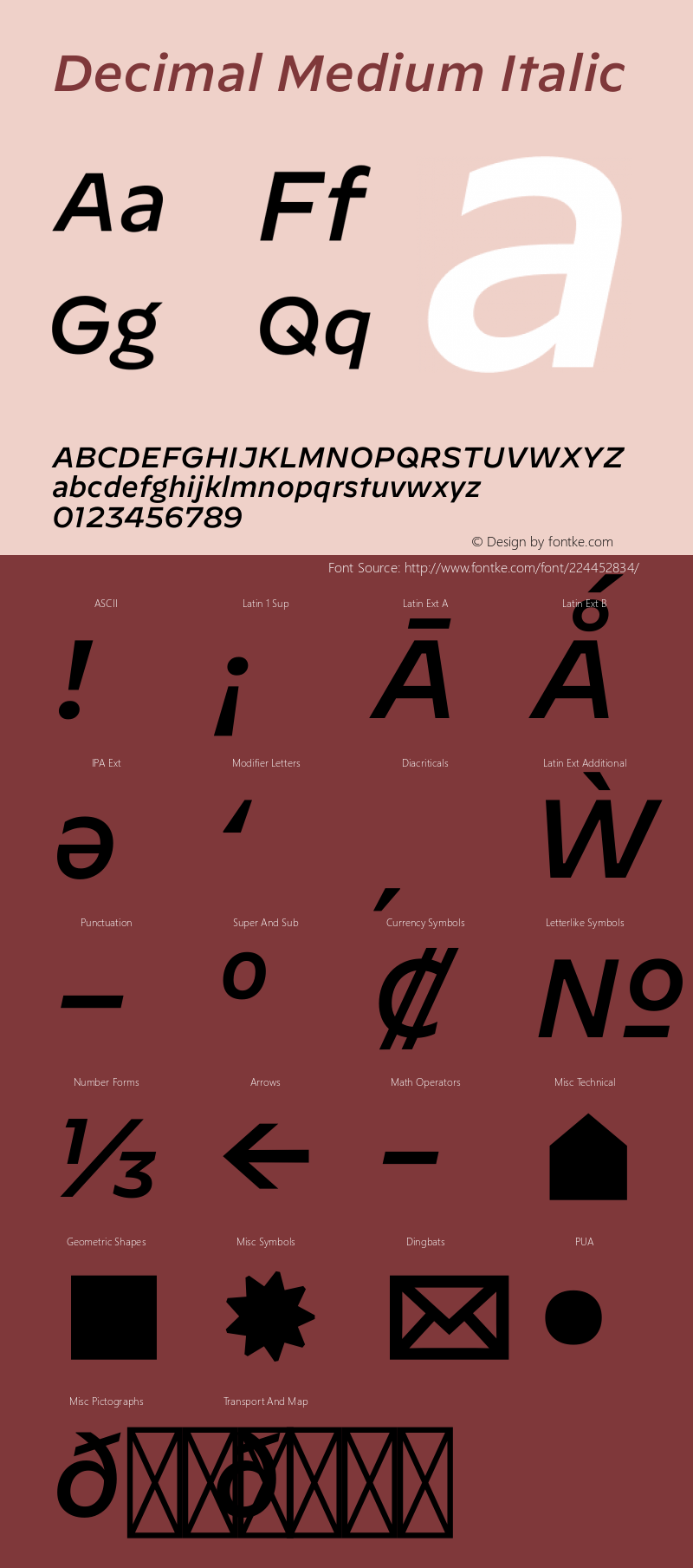 Decimal Medium Italic Version 1.106图片样张