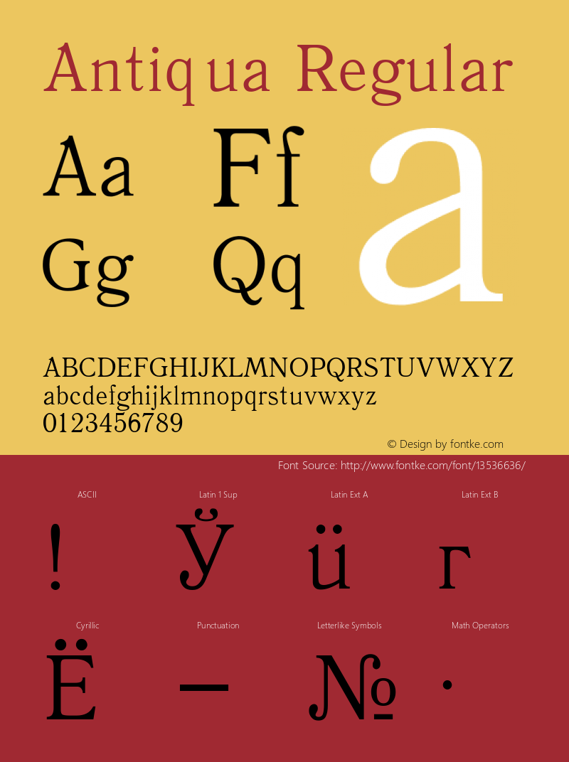 Antiqua Regular Converted from t:\ANT45___.TF1 by ALLTYPE Font Sample