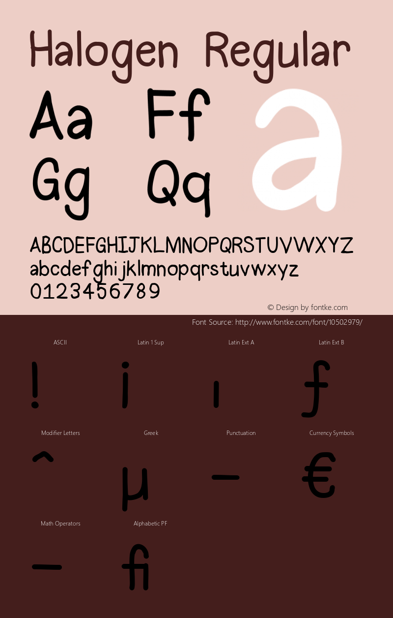 Halogen Regular Version 1.000 Font Sample