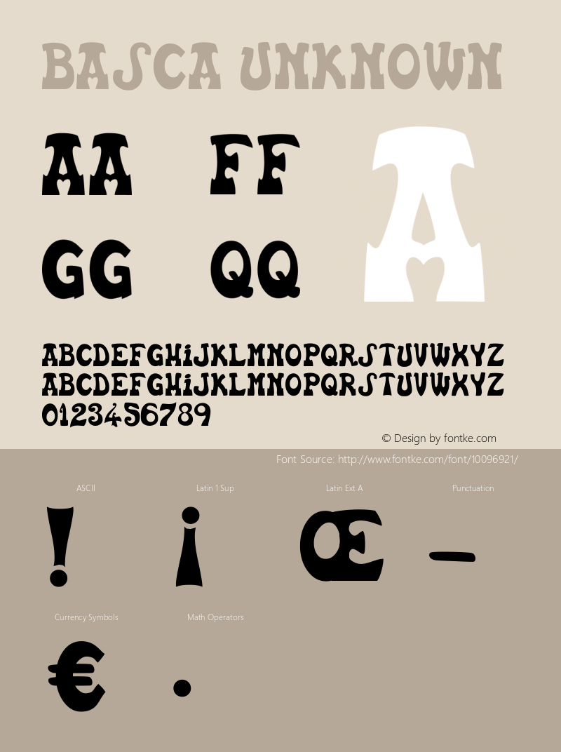 Basca Unknown 1.0  (6-08-2001)     FREEWARE Font Sample