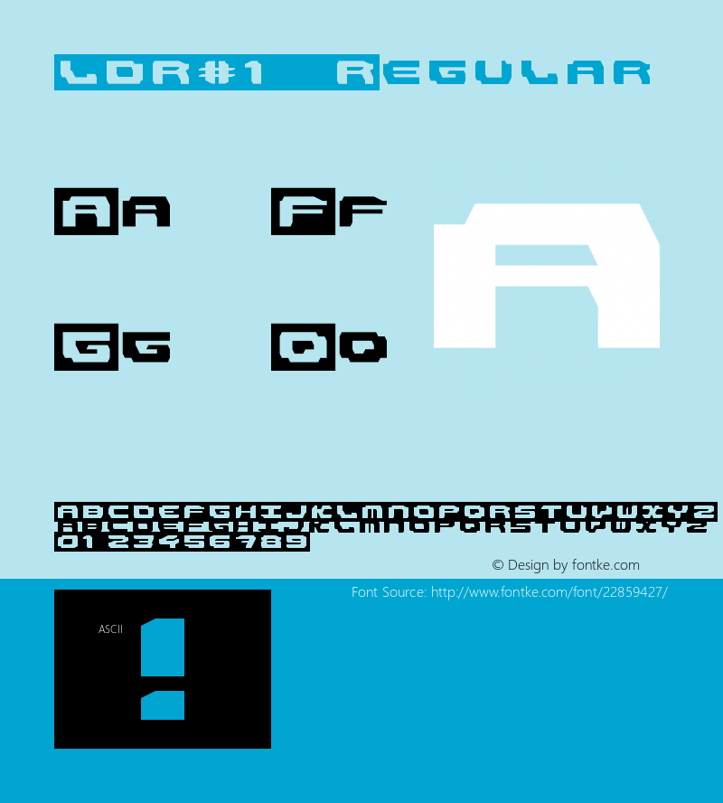 LDR#1 Regular Version 1.0 Font Sample