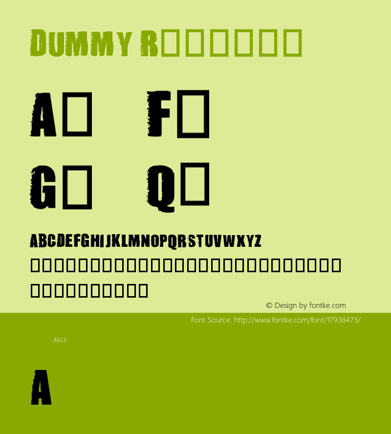 DUMMY Regular Version 1.50 Font Sample