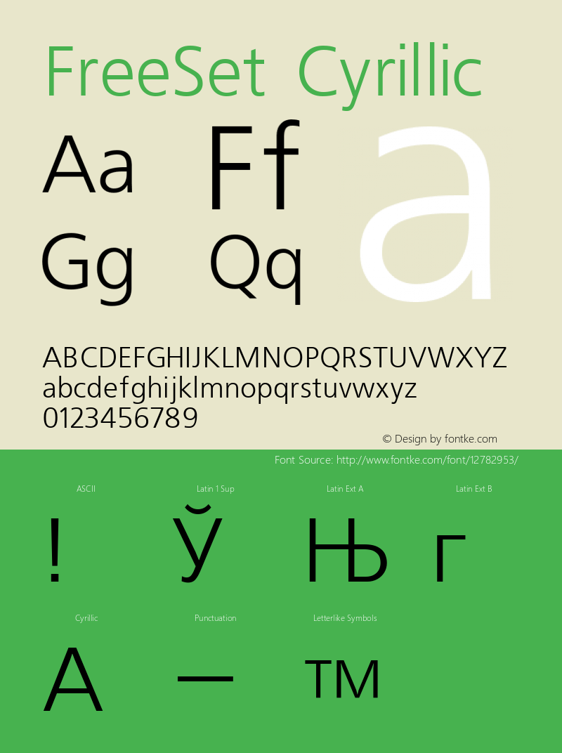 FreeSet Cyrillic 001.000 Font Sample