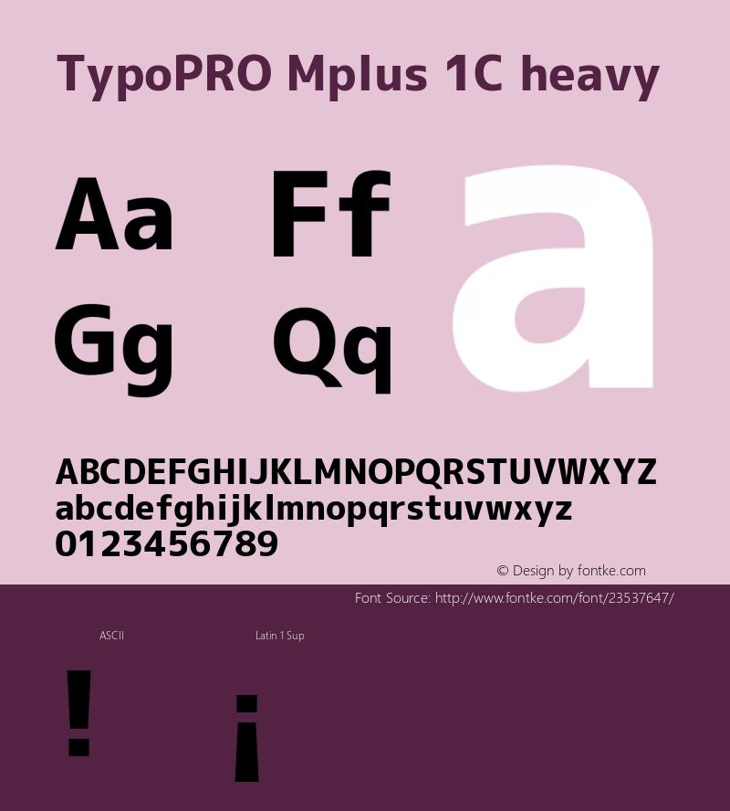 TypoPRO Mplus 1C heavy  Font Sample