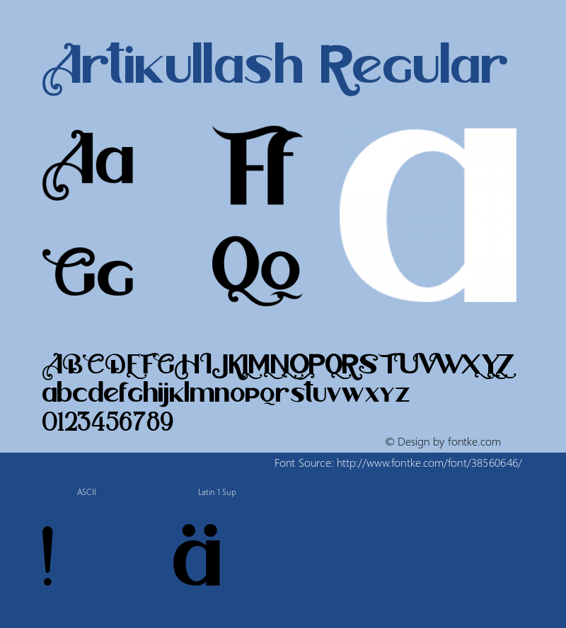 Artikullash  Font Sample