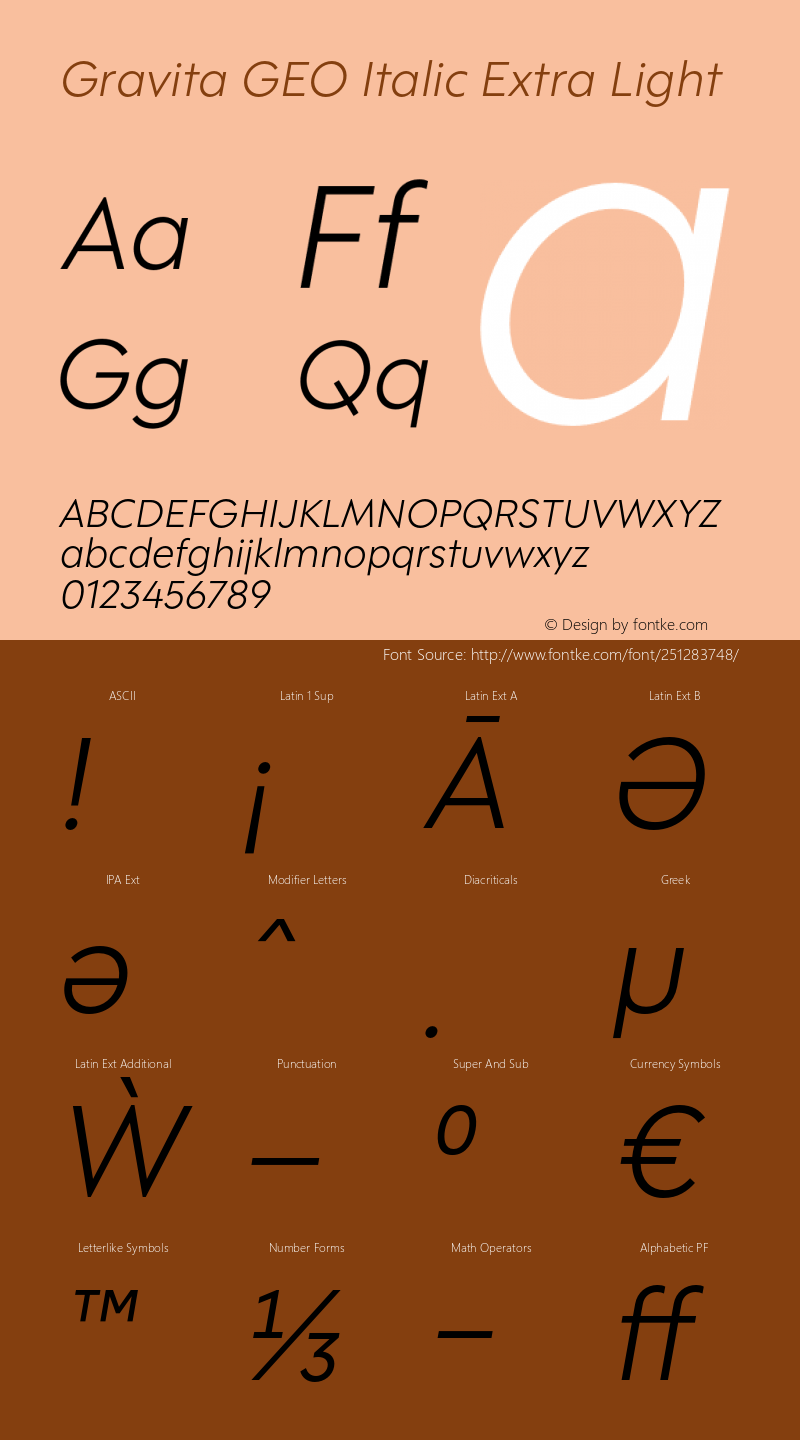 GravitaGEOItalic-ExtraLight 1.000图片样张