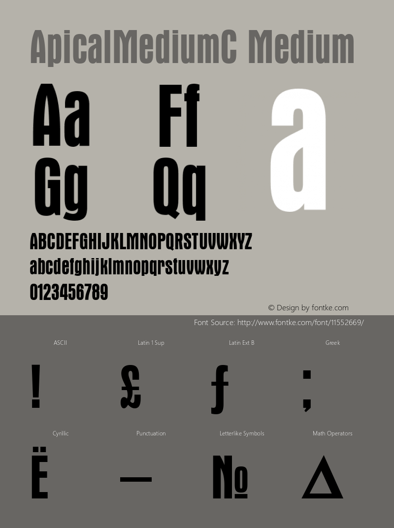 ApicalMediumC Medium Version 001.000 Font Sample