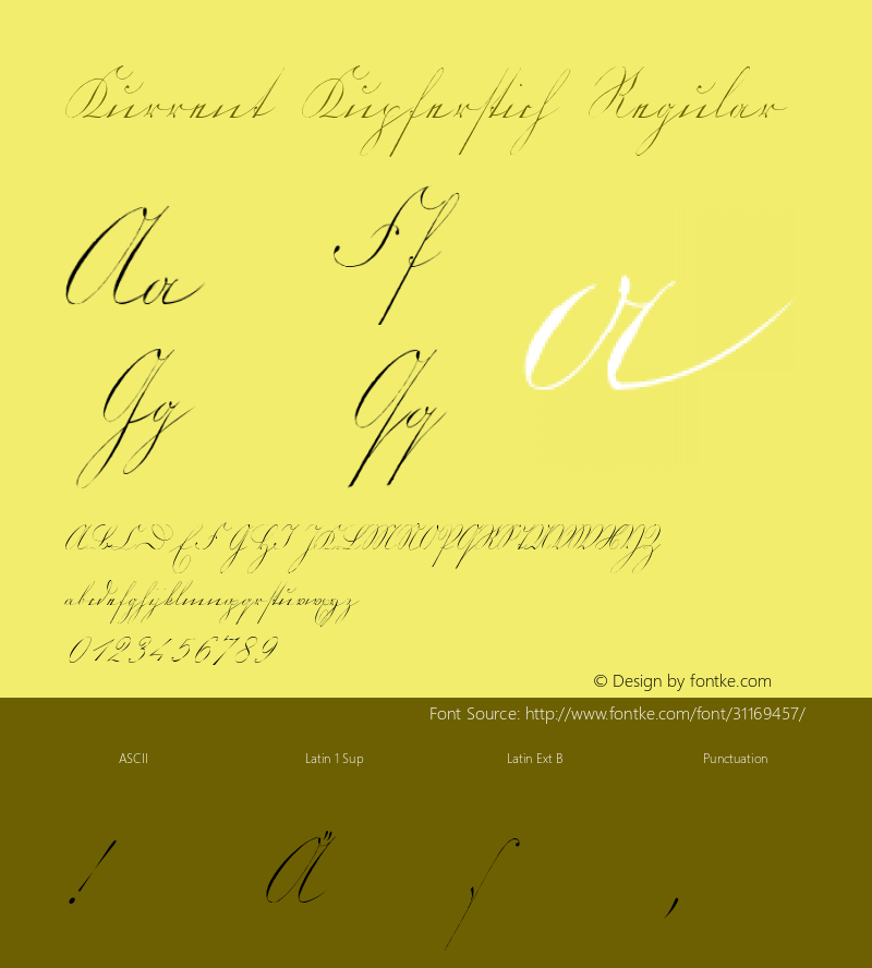 Kurrent Kupferstich 001.001 Font Sample